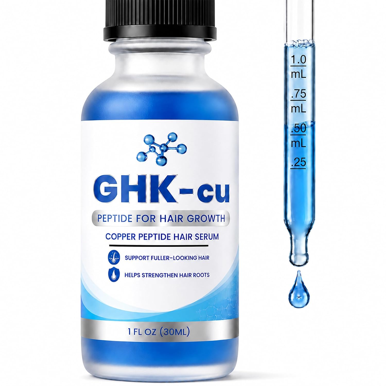 GHK-Cu Copper Peptide Hair Growth Serum, 1 fl oz
