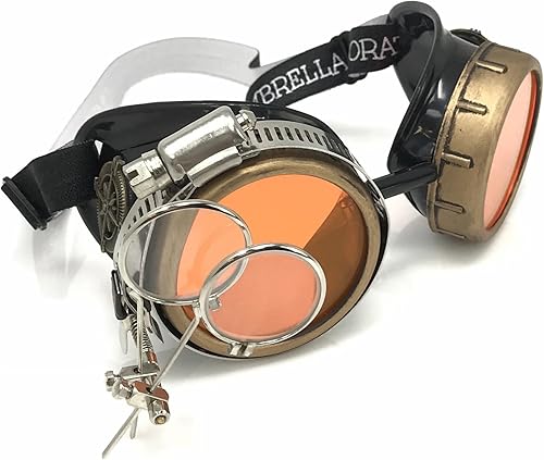 Miniatura 36 de Lentes estilo victoriano Steampunk con diseño de brújula, lentes de colores y lupa ocular A.Azul