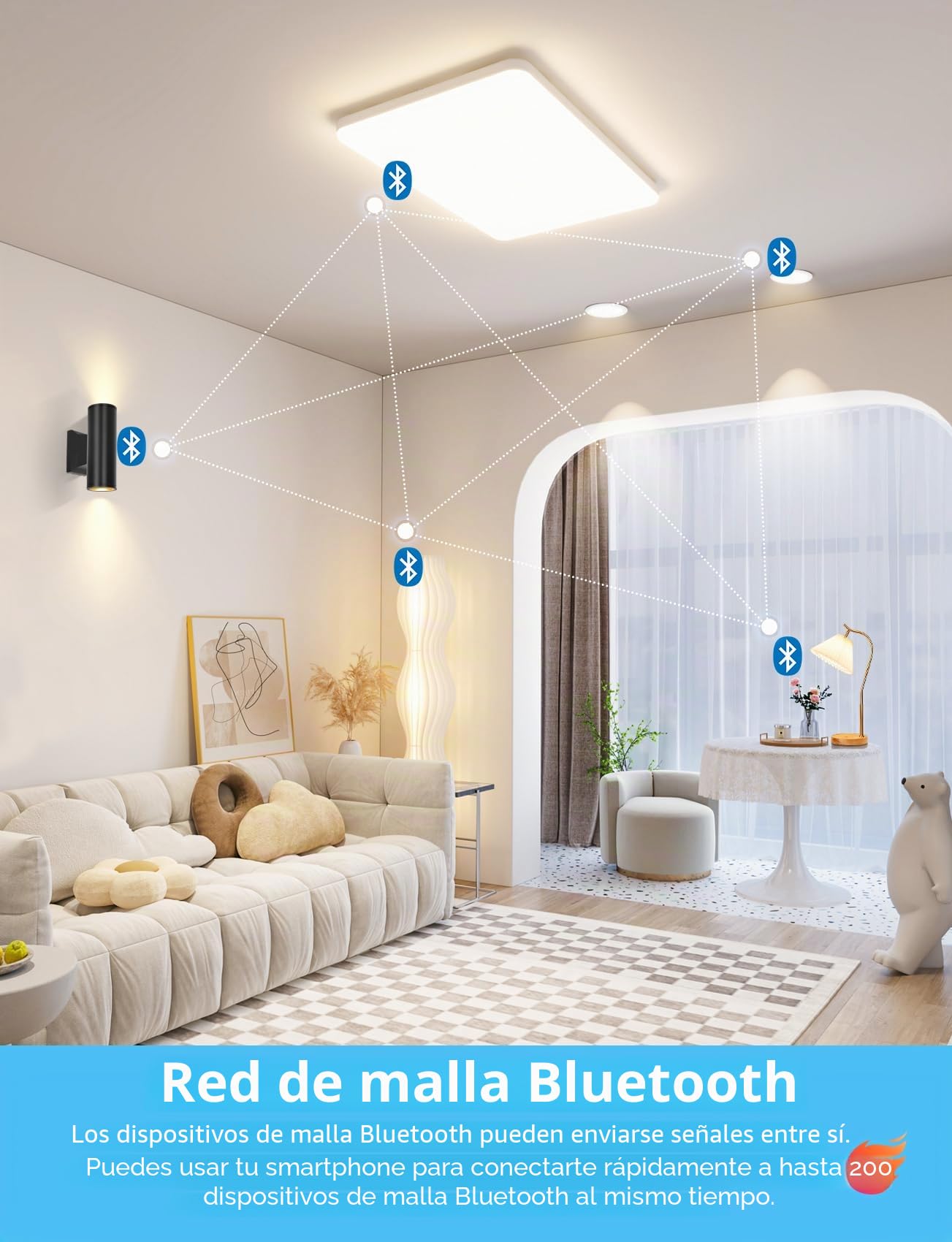 Aigostar Aplique Pared Exterior LED Inteligente Bluetooth Mesh, Foco Exterior RGB + CCT Regulable, 9.8W 840LM IP65 Impermeable Aluminio con Mando para Jardín y Terraza, Pack de 2