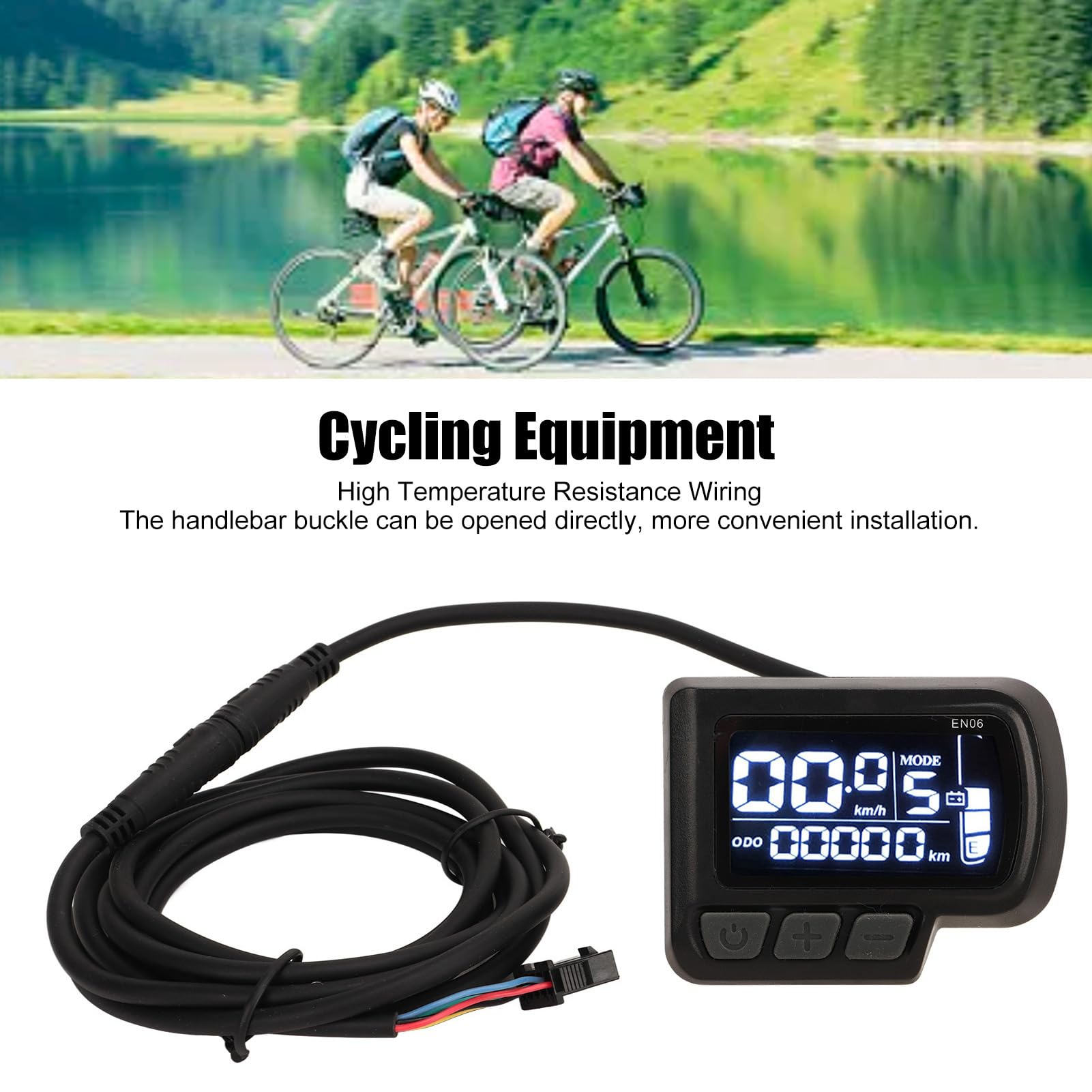 Display LCD Misuratore Display Bici Attrezzatura da Ciclismo Display LCD Bici Elettrica Misuratore Display Mountain Bike Pannello di Controllo con Cavo Impermeabile Cablaggio a 5 Conduttori