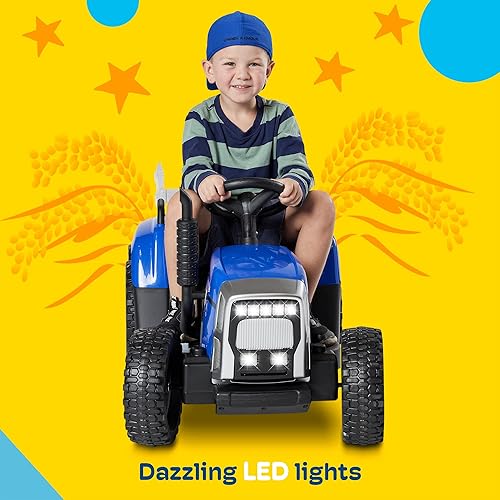 Miniatura 3 de Kidzone Versión Premium de 12V 7AH con neumáticos EVA con banda de rodadura, motores duales de 35W, potencia de impulso, control remoto, tractor