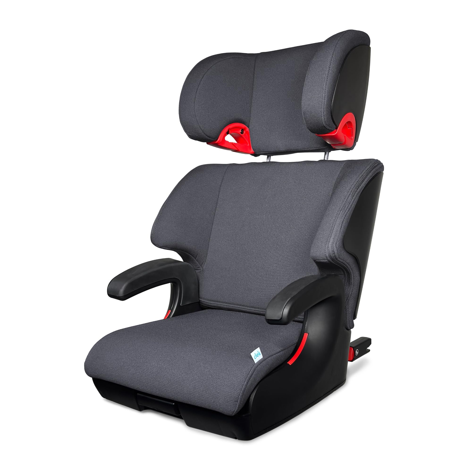 Clek Oobr High Back Booster Seat with Adjustable Headrest, Reclining Design, Latch System, and Retardant-Free Fabric (Edge Ziip)