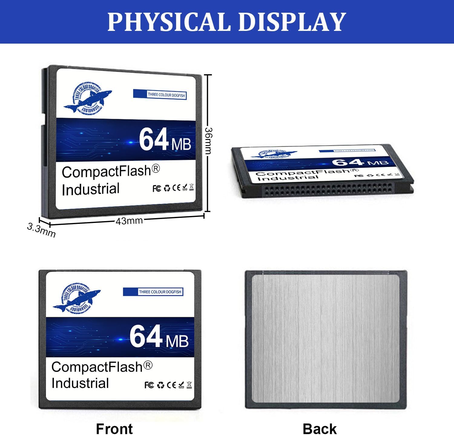 Dogfish Compact Flash Memory Card 64MB Industrial CF Type I Card FAT16 for Industrial Equipment and Vintage Digital Cameras - Image 8