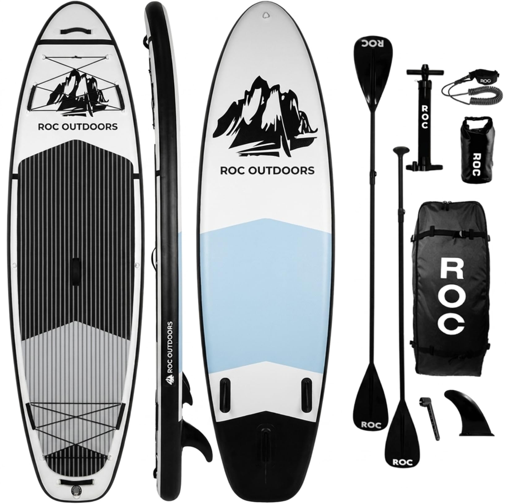 Roc Inflatable Stand Up Paddle Board 10' 6" with Premium SUP Paddle Board Accessories, Wide Stable Design, Non-Slip Comfort Deck for Youth &amp; Adults