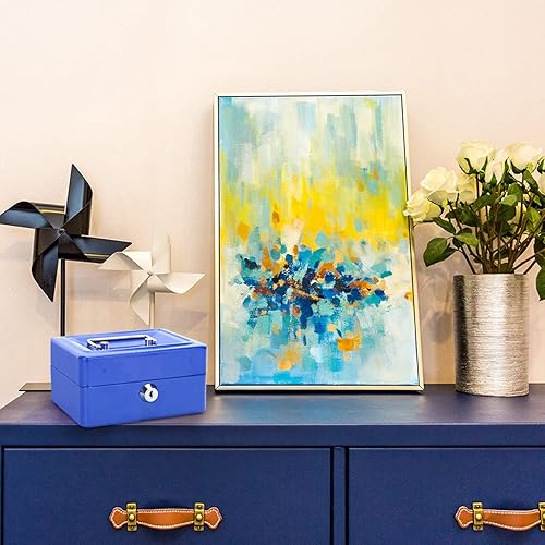 Miniatura 7 de Caja de seguridad, caja de almacenamiento segura con cerradura de llave, caja de seguridad ignífuga e impermeable, caja de seguridad de seguridad,