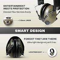 Vista 5 de BenchMaster Rifleman ACH - Orejeras para disparar, 21 dB, conciencia situacional, orejeras de protección auditiva, conector de música de 0.138 in