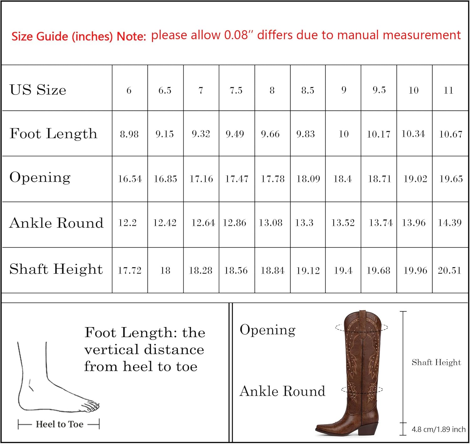 Cowboy Boots for Women Knee High Womens Rhinestone Cowgirl Boots Pointed Toe Slip on Chunky Heel Western Boot - Image 7