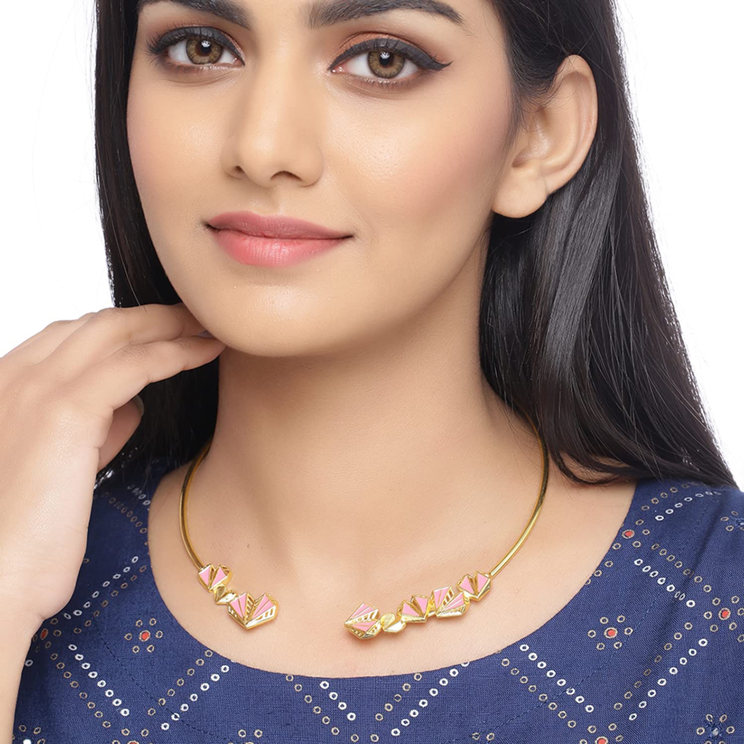Geometric Motifs Open Style Necklace