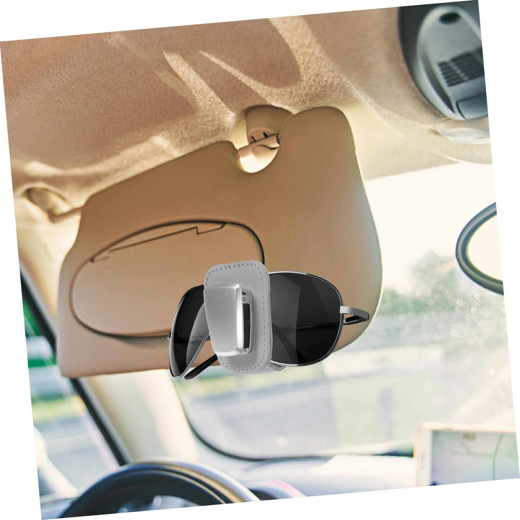 GLEAVI 3pezzi Supporto Per Occhiali Da Sole Per Auto Clip Pratica Per Parabrezza Protezione Da Graffi e Cadute Nero