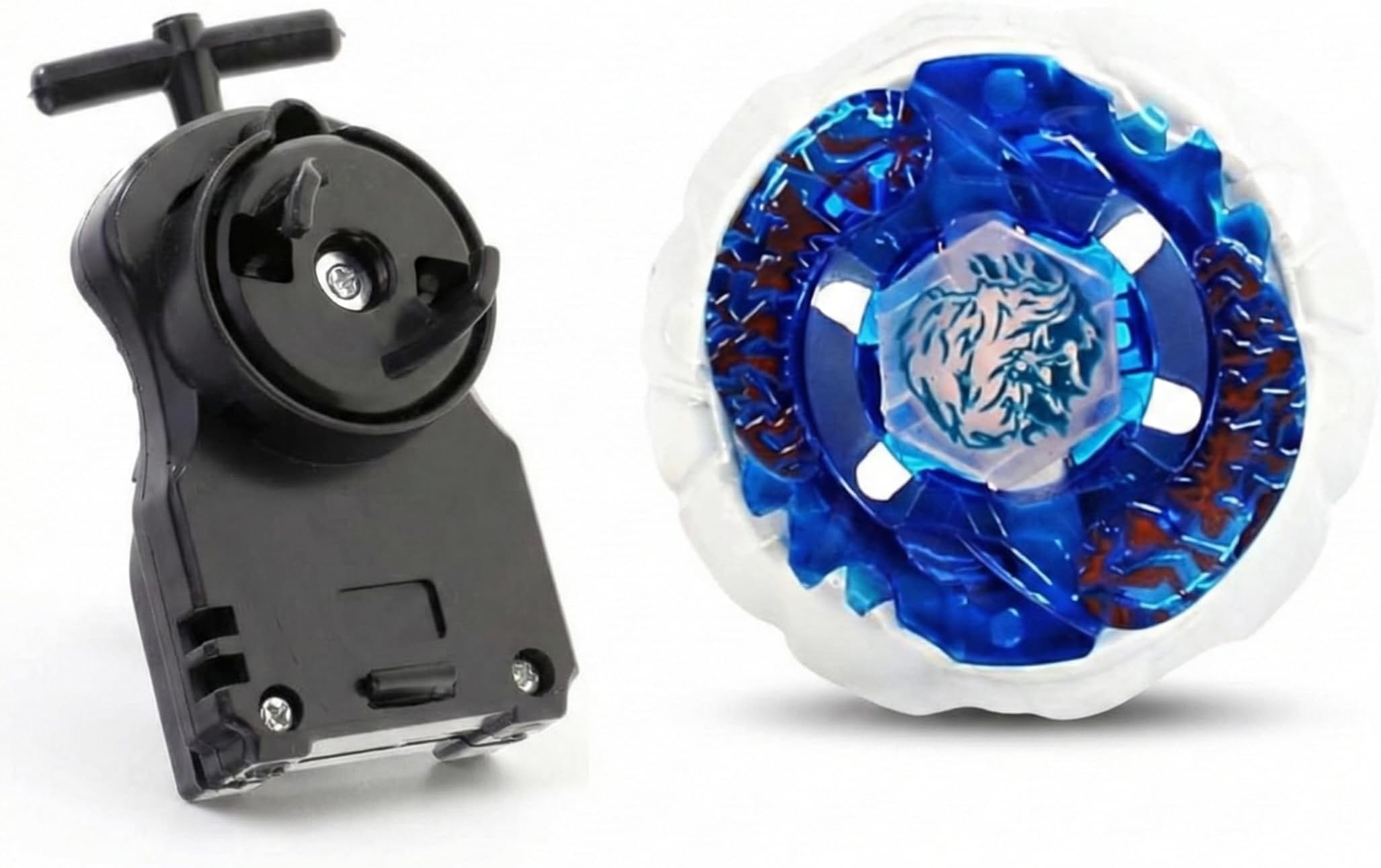 BAKUSHIN SUSANOW 90WF Metal Spinning Battling Top with Launcher (Blue & White)