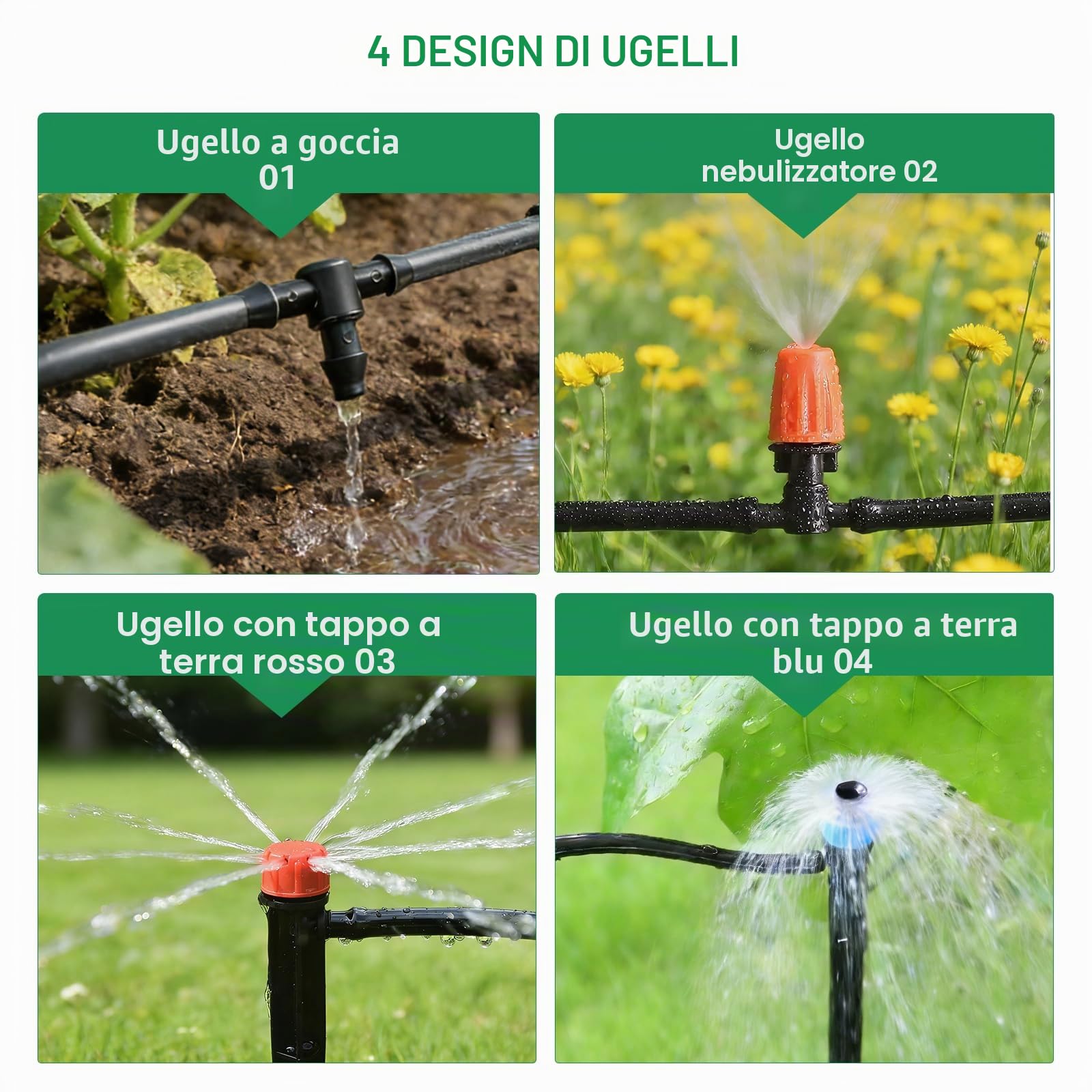315 PCS Kit Irrigazione a Goccia per Orto con 60+15 m Tubo, Impianto Irrigazione Giardino Professionale, Sistema di Irrigaziona per Giardino Piante, Serra, Balcone Vasi, Impianto Prato