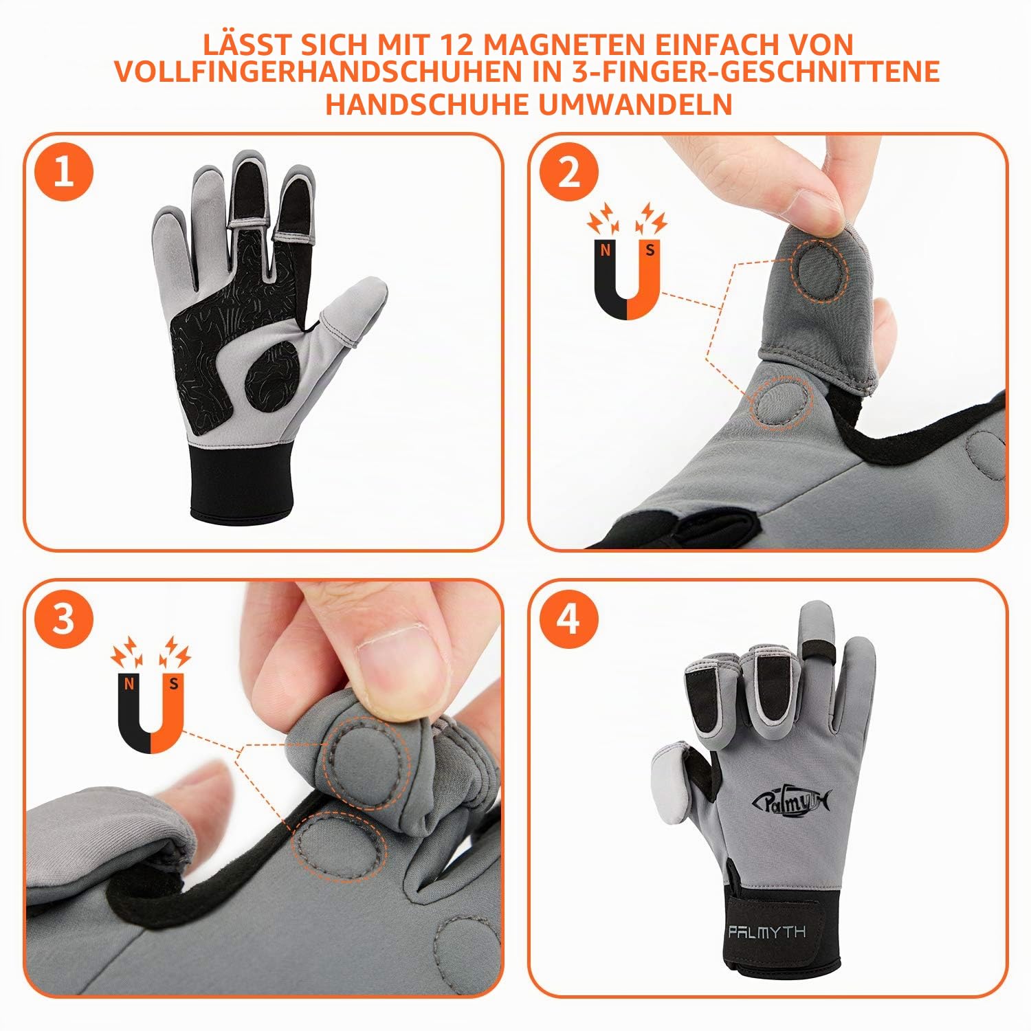 Palmyth Flexible Angelhandschuhe Warm für Männer und Frauen Kaltwetterisoliert Wasserabweisend Ideal für Eisfischen Fliegenfischen Fotografie