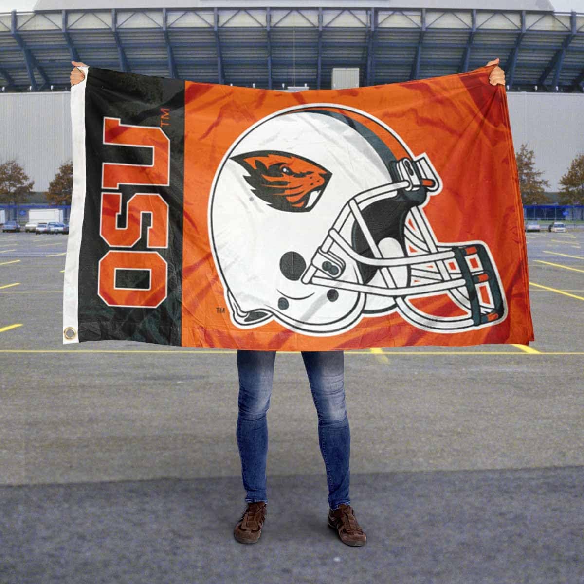 OSU Beavers Large Football Helmet 3x5 College Flag - Image 5