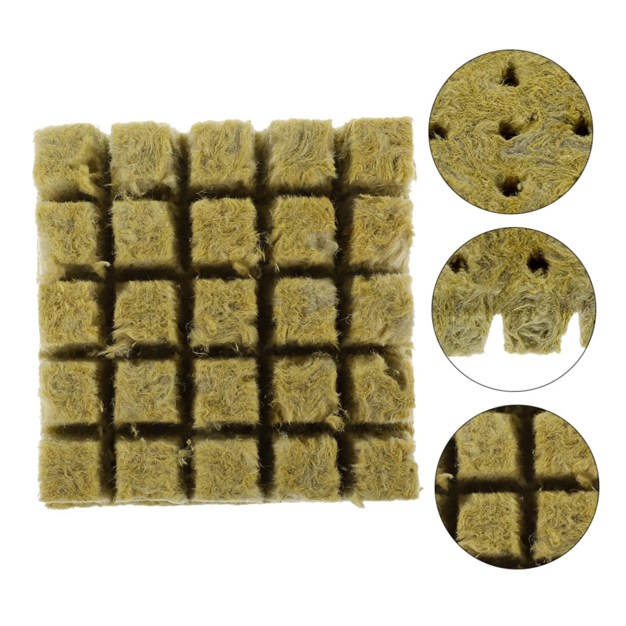 Didiseaon 2 Set Blocco di Piantine Blocco Fuori Suolo Idro Blocco di Coltivazione Spine Cubetti di Coltivazione Fuori Suolo Blocco Agricolo Lana di Roccia 100 Pezzi * 2