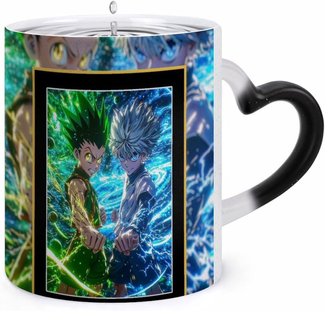 HUNTER×HUNTER マグカップ 単色 変色タイプ 頑丈で高耐久 アニメ風デザイン 耐熱 耐冷仕様 ミニマルスタイル ご家庭 オフィス ホーム One Size