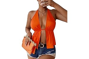 Sultry Orange Halter Top: A Symphony of Style and Allure