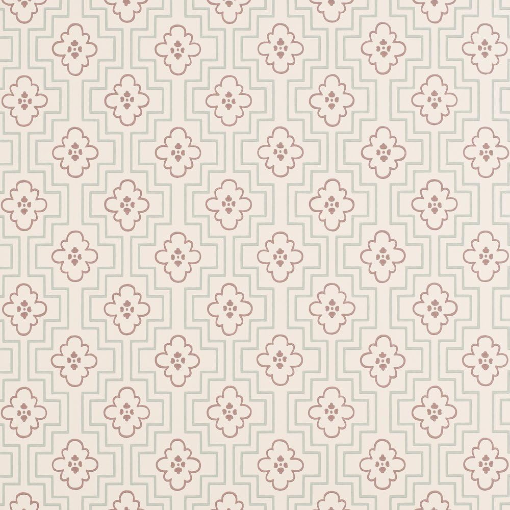 Zoffany Wallpaper Roll in Cream and Blue with Patterned Design Maze Made from Paper - Size 10.05m x 0.52cm