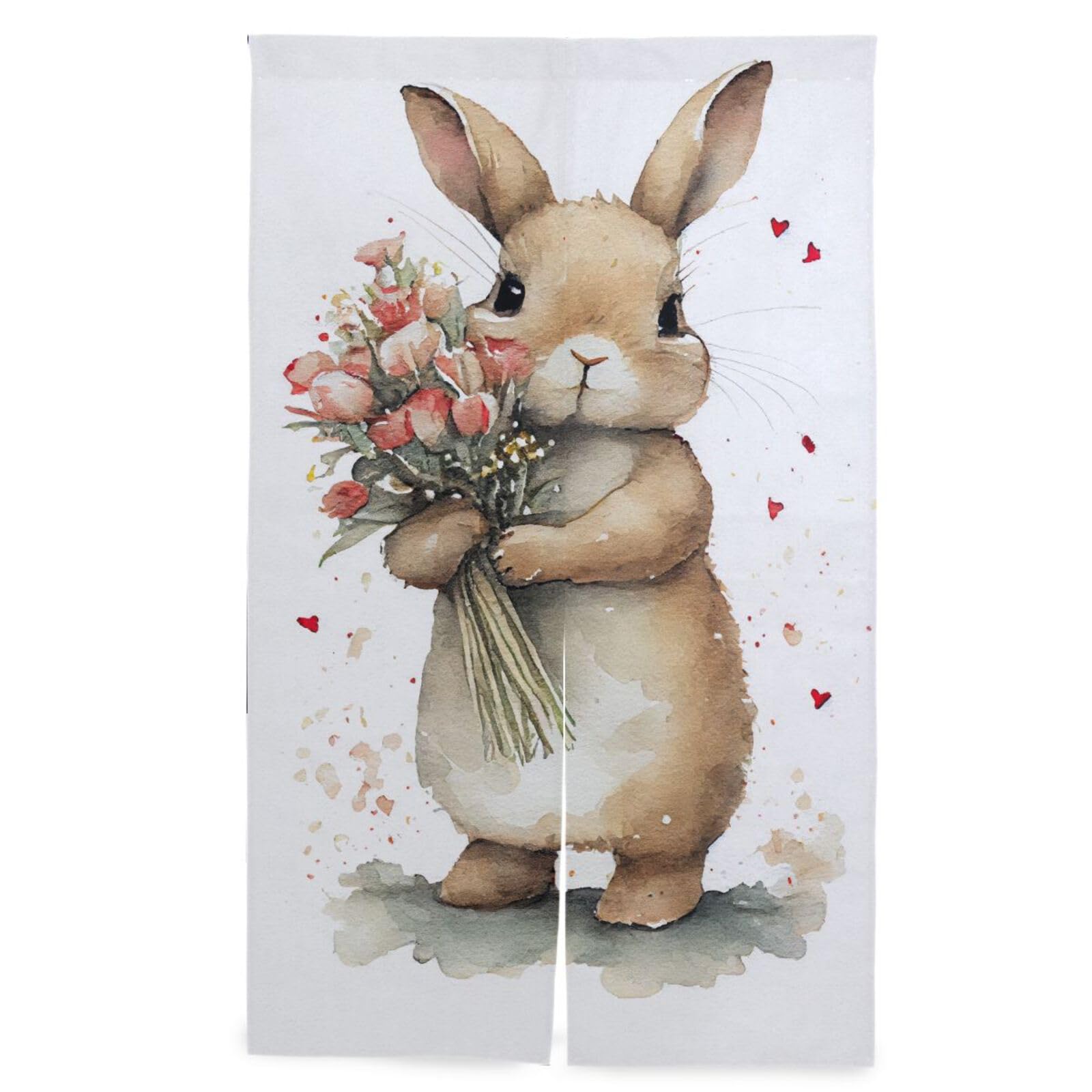 Amazon.co.jp: Chovvy のれん うさぎ 兎 ウサギ 花 可愛い 間仕切り