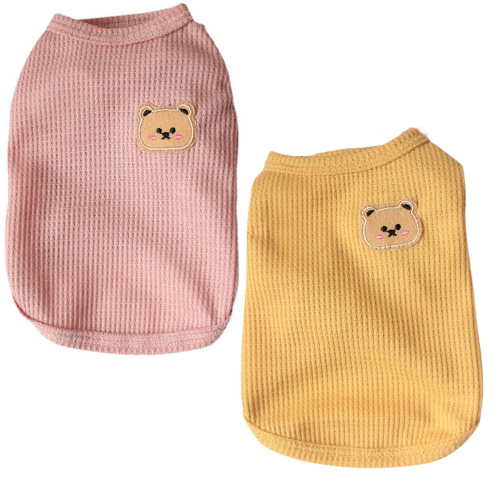 Summer Lightweight Cotton Dog Shirt Pet T-Shirts Soft Breathable Stretchy Cats Dogs Tee Shirt Sleeveless Vest Dog Apparel for Medium Small Dog Clothes