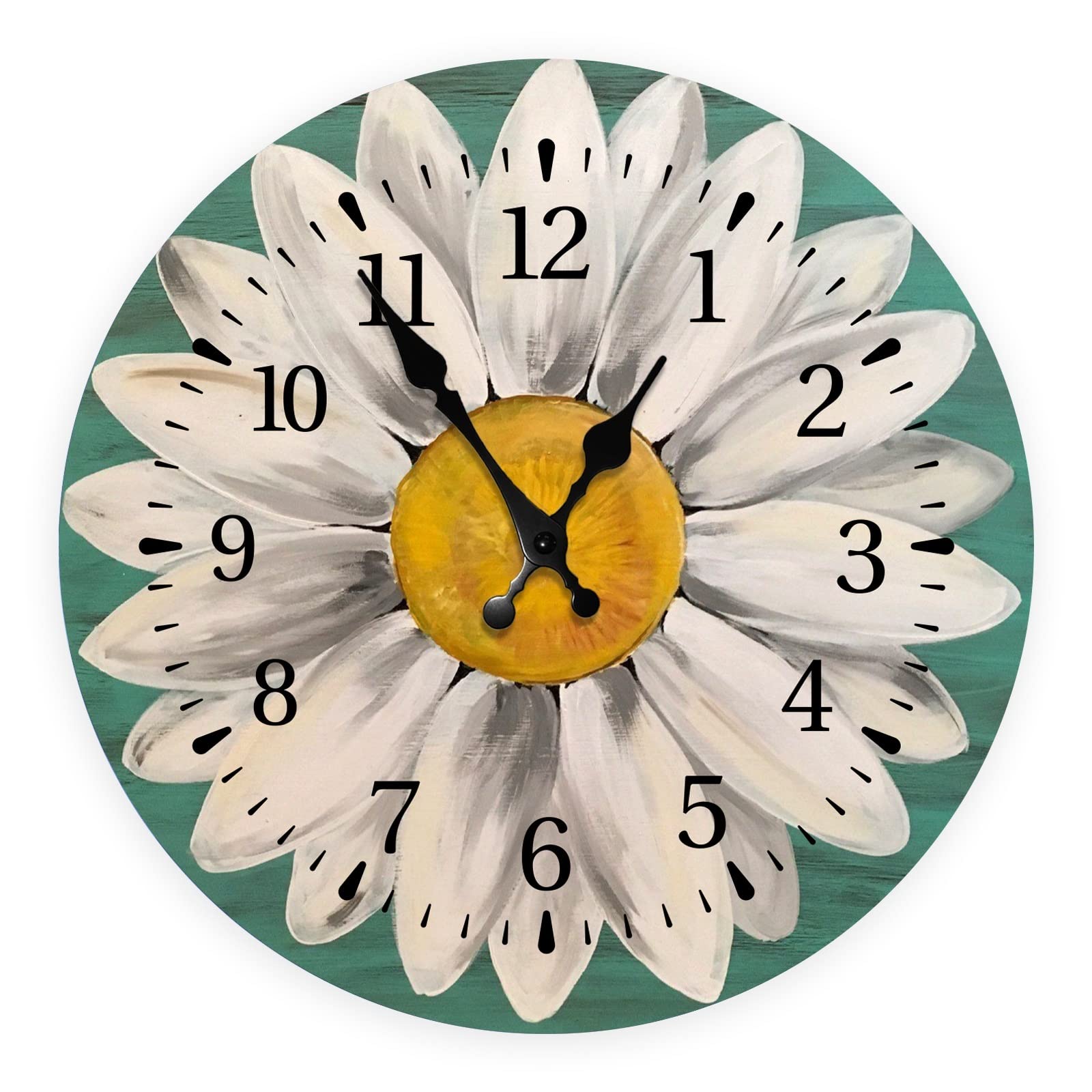Horloge murale de fleurs pour cuisine et salon lumineux