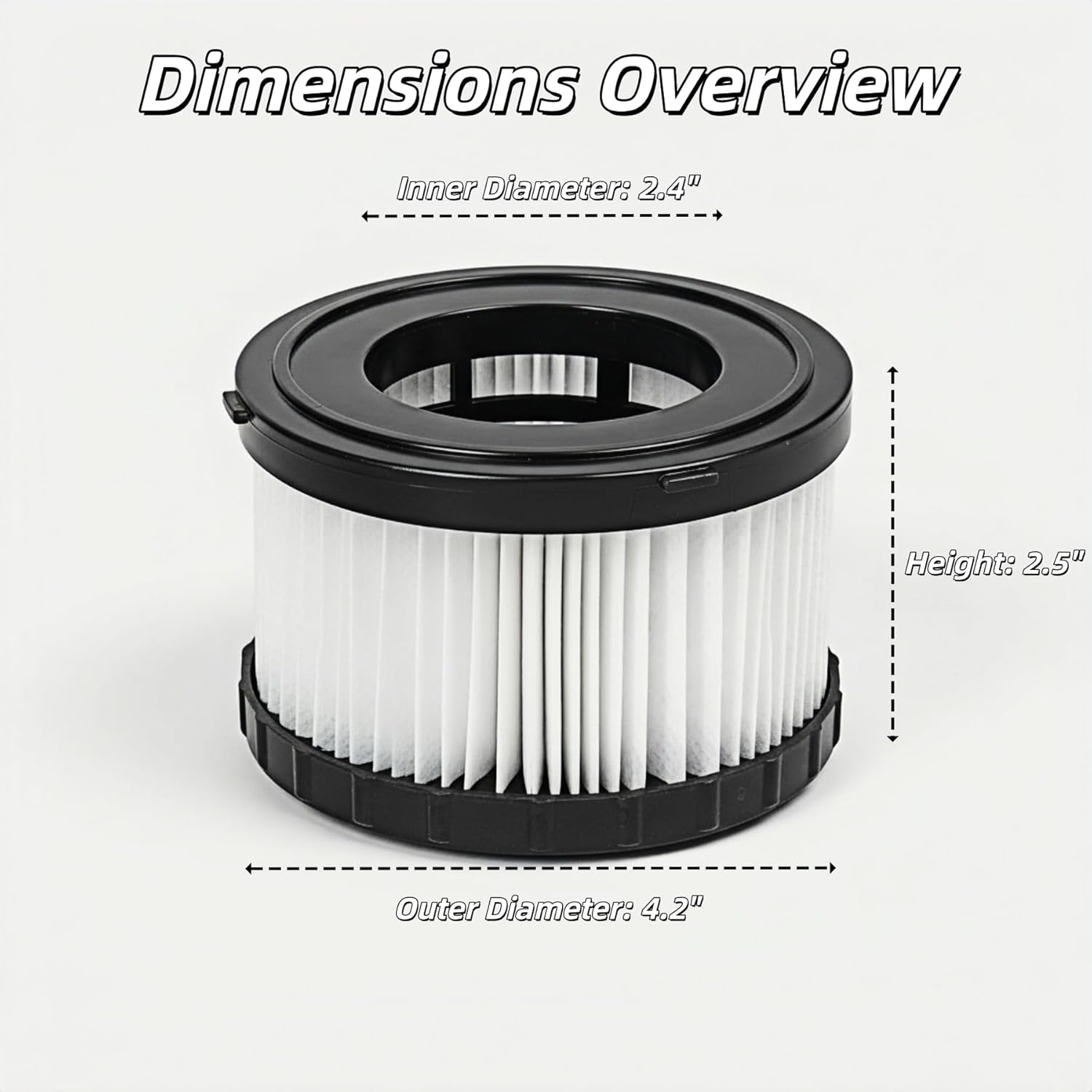 2 Pack DC5151H HEPA Filter Replacement Fit for DEWALT DC515 & DCV517 Wet Dry Vacuums