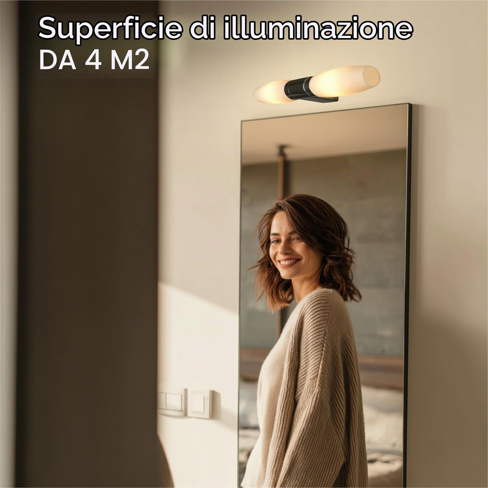 Arte Lamp Applique Da Specchio Per Bagno A Due Punti Luce Con Cavo E Presa Finitura Cromata E Vetro Ovale Per Illuminazione Uniforme Del Lavabo E Zona Trucco