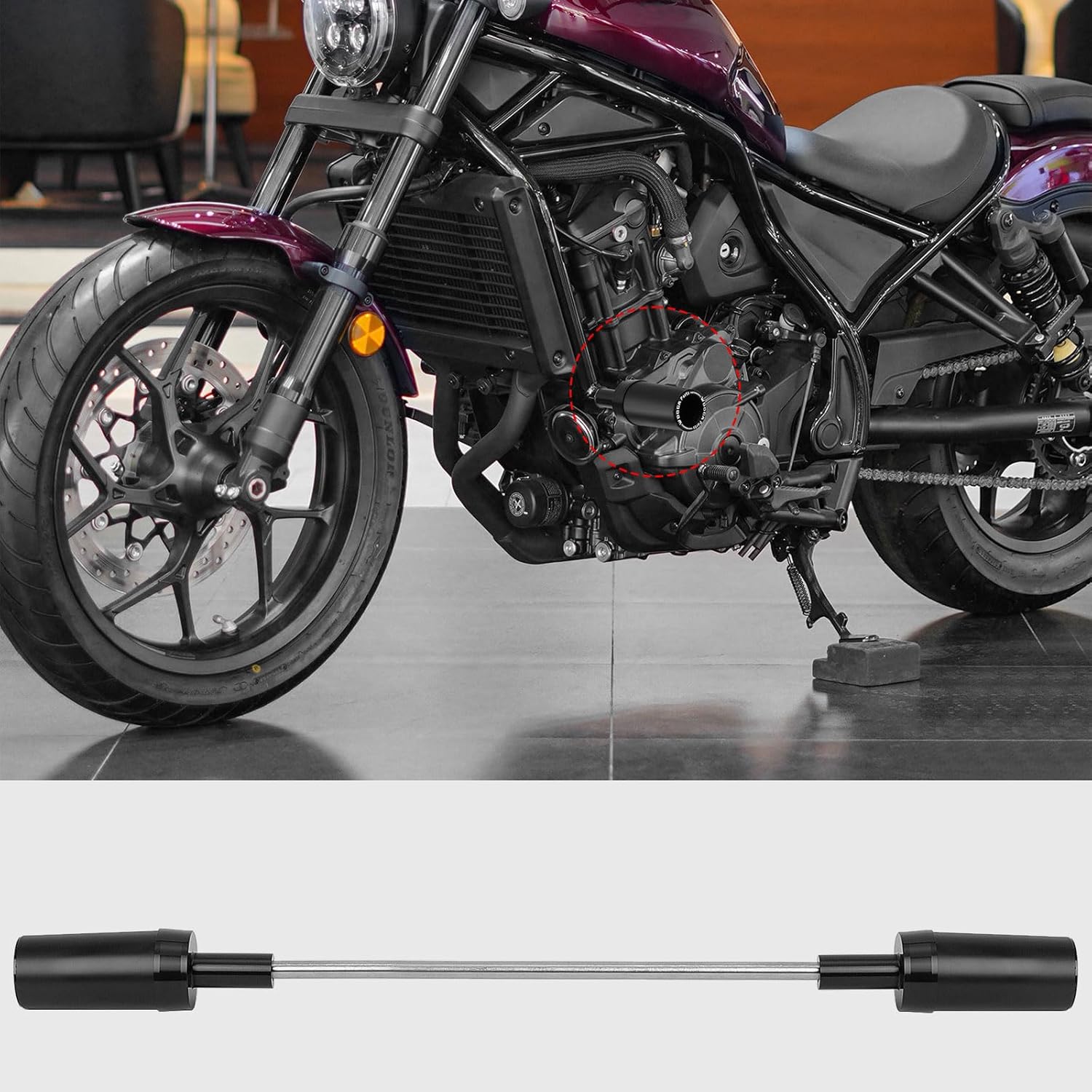 WOOGA Motorcycle Accessories Frame Sliders Crash Protector Compatible for Ho&n&da Rebel CMX1100 Rebel 1100 CMX 1100 Accessories 2021-2024 Falling Protection Pad