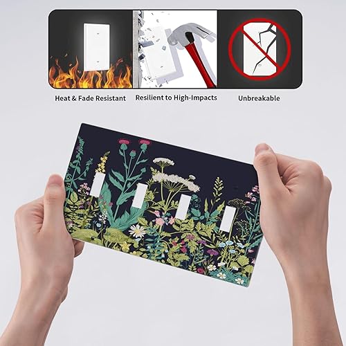 Miniatura 364 de Placa de pared dúplex de receptáculo de dispositivo de 1 gang de madera envejecida blanca gris con veta de tablón, cubierta de enchufe eléctrico de