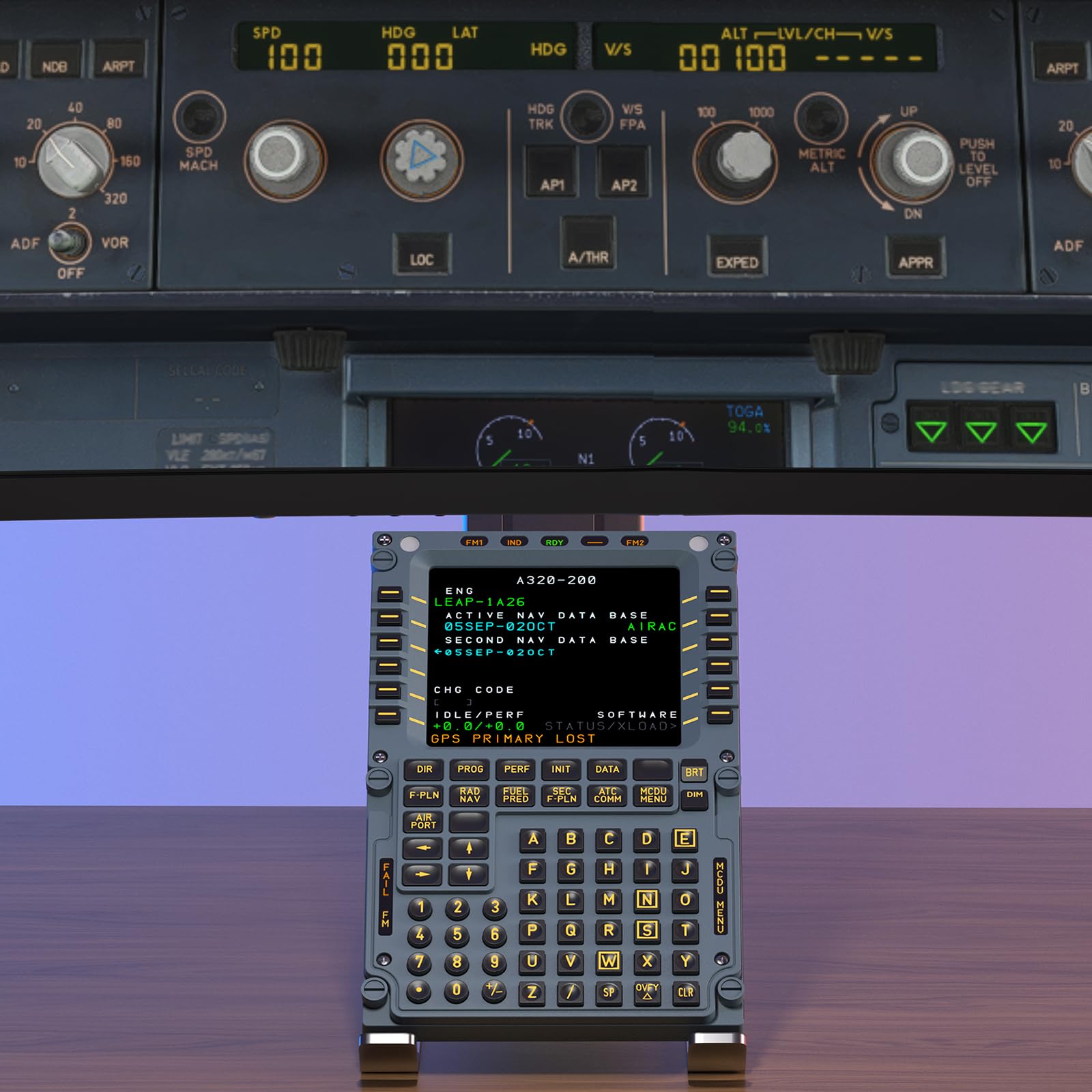 MiYee WINGFLEX A320MCDU Panneau de contrôle simulateur de vol Simulation de vol Panneau de contrôle d'itinéraire Plug and Play Caractéristiques complètes