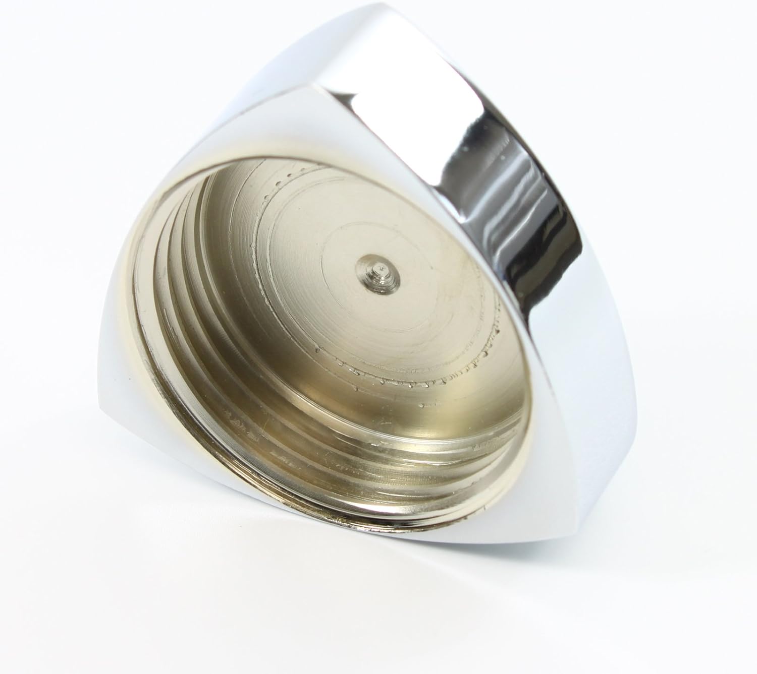 Aluminum Rotor Shaped Brake or Clutch Reservoir Cap - Chrome - Rotary13B1