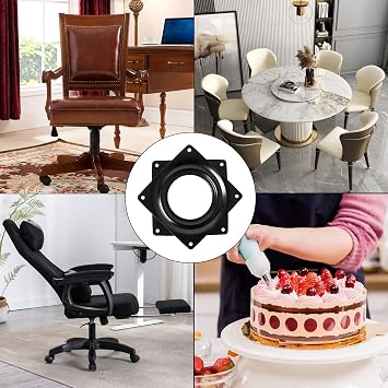 2 Pack 3 Lazy Susan Turntable 200-lb Steel Ball Bearing Rotating Tray Strong Sturdy Table Cabinet Low Profile for 360 Chair and Door, Kitchen, Craft Project, Makeup Holder, Monitor(Black)