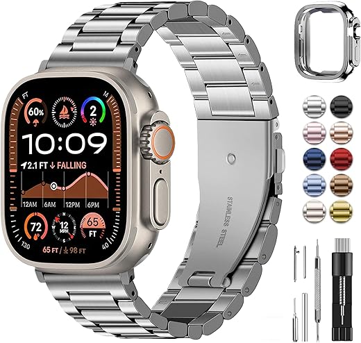 Fullmosa Acero Inoxidable Correa Compatible Apple Watch Serie Ultra 45mm...