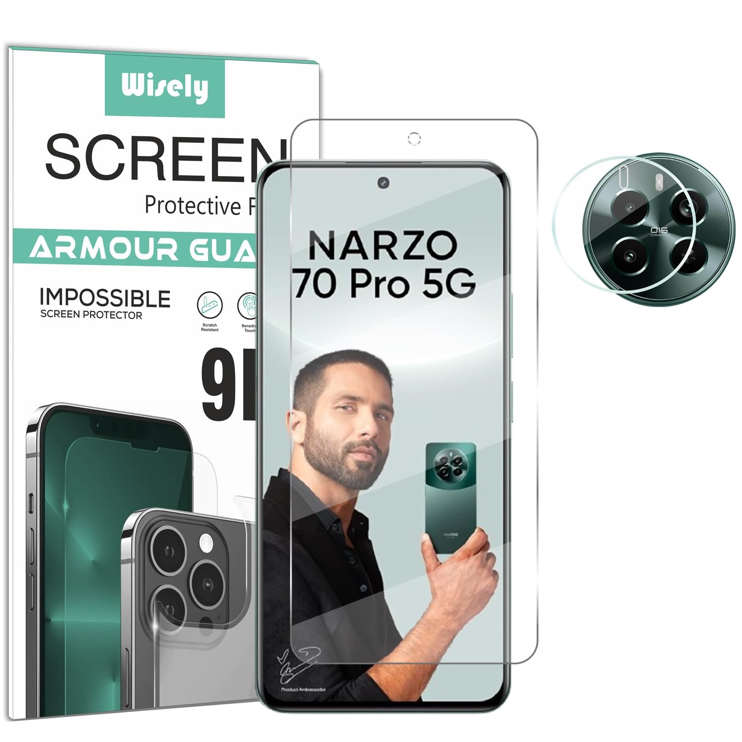 Wisely 2in1 Impossible Unbreakable Camera Lens Nano Glass + Front Guard Screen Protector for Realme Narzo 70 Pro 5G Anti Scratch Flexible Screen Guard HD Clear (B0D26DNRY8) Amazon Price History, Amazon Price Tracker