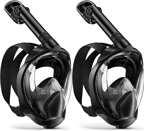 Miniatura 14 de Zenoplige Máscara de esnórquel de cara completa para adultos, equipo de esnórquel seco con soporte para cámara, máscara panorámica plegable de 180