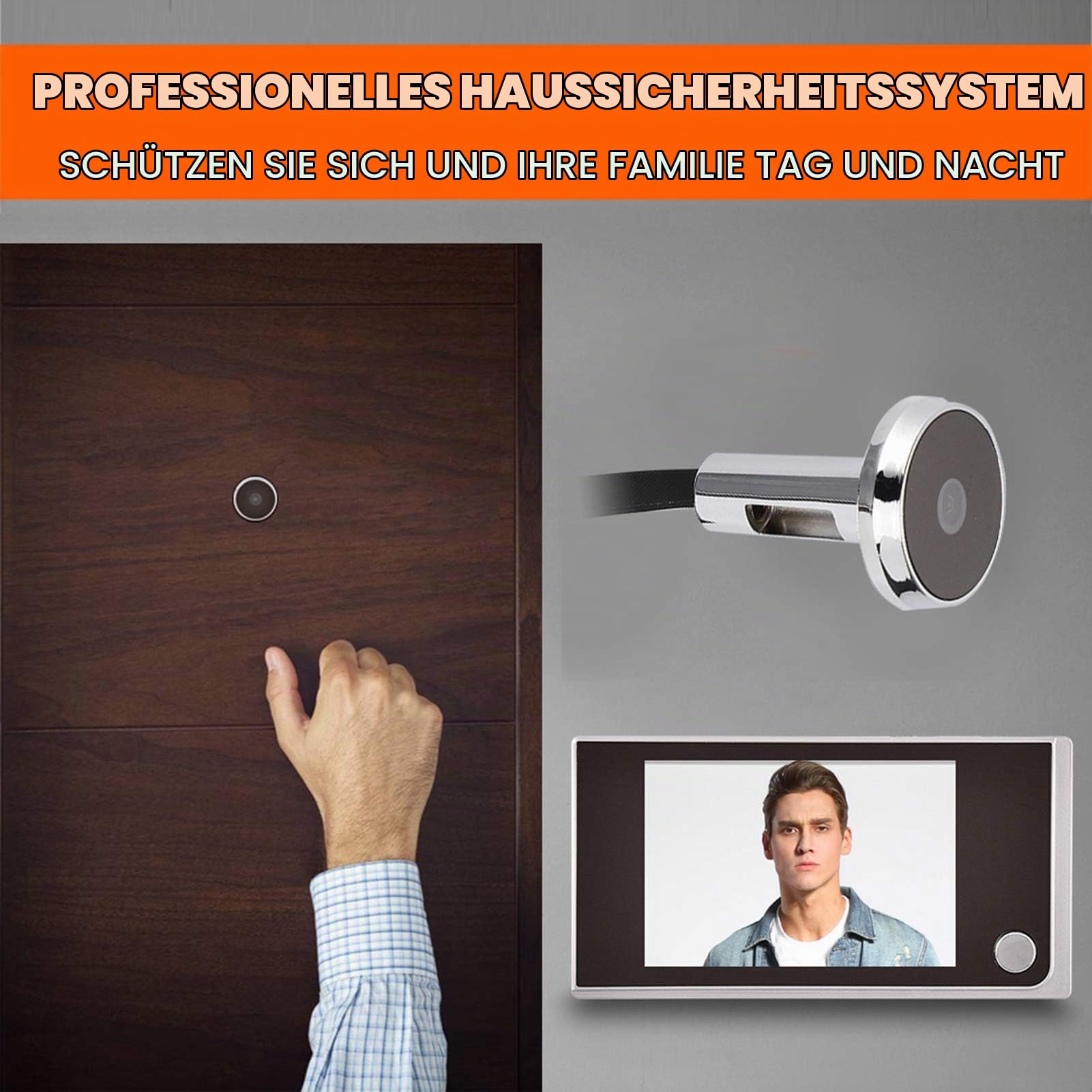 Elektronischer Türspion Peephole Viewer Türklingel Türspion mit LCD-Bildschirm Tür Viewer Türklingel mit Überwachungskamera Bewegungserkennung