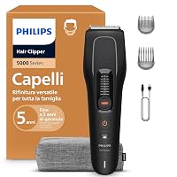 Philips Hair Clipper Serie 5000 - Regolacapelli uomo donna, lame autoaffilanti in acciaio
