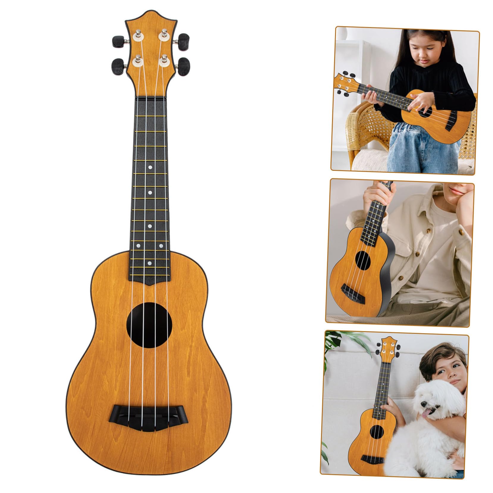 ERINGOGO Holz Ukulele Kinderinstrument Für Anfänger Leicht Tragbar Fördert Hand-gehirnkoordination