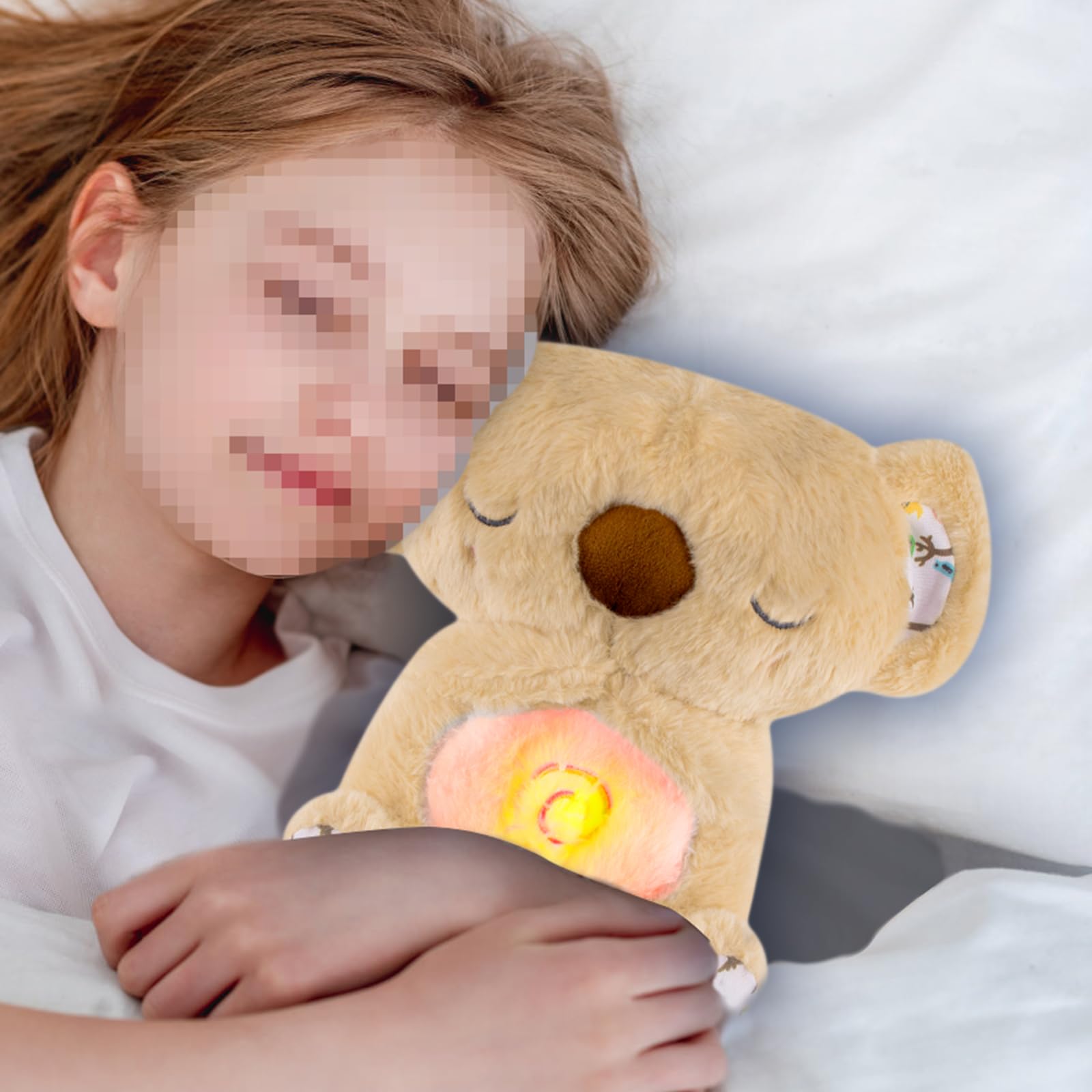 Niaetuto Koala Rilassante,Lontra Che Respira,Peluche Che Respira Con 5 Musica,Suoni,Luci e Movimento Respiratorio,Peluche Koala Calmante per Bambini Compagno Di Sonno,Ideale Regalo Neonato