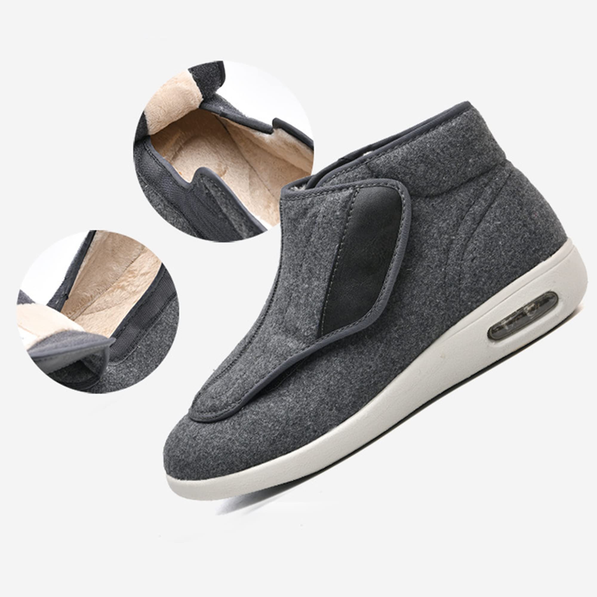 Zapatos para Diabéticos para Hombre Zapatillas Extra Anchas para Artritis Pies Hinchados Zapatillas Ajustables Transpirables Antideslizantes para Ancianos En Invierno