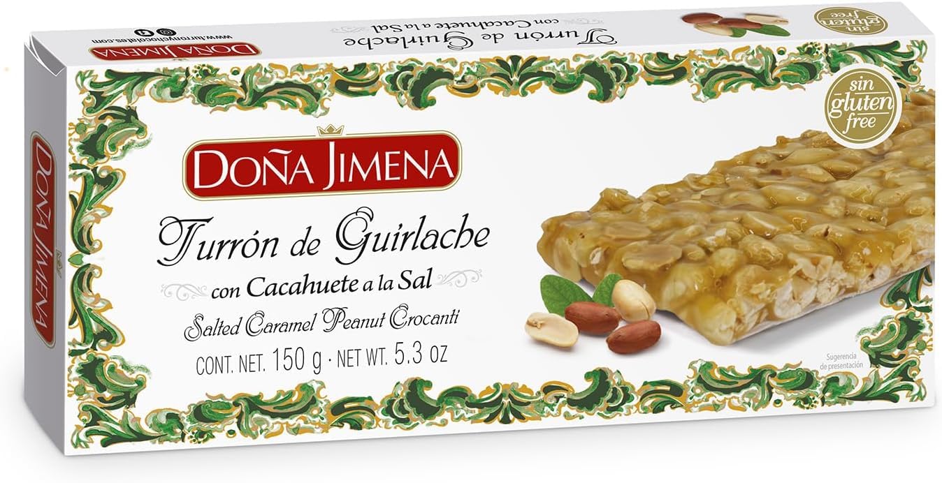 DOÑA JIMENA Turrón Guirlache de Cacahuete 150g Miel y Sal Sin Glúten