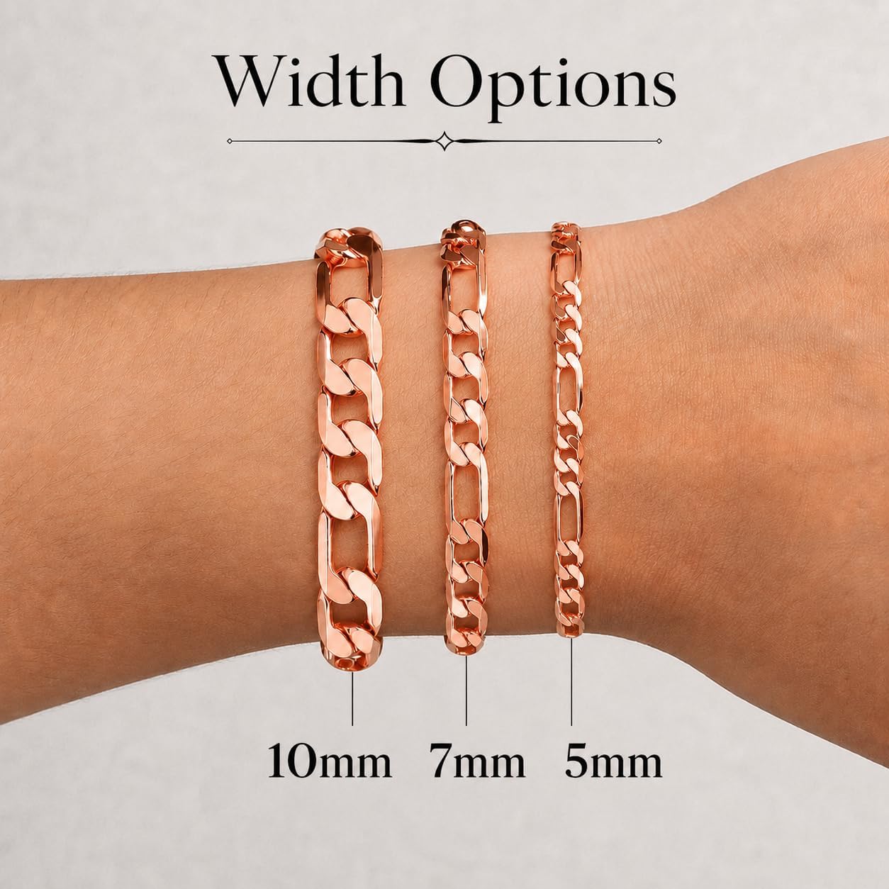 Heavenly Metals Pure Copper Figaro Chain Bracelet for Men & Women