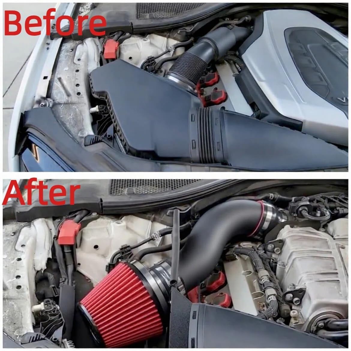 Cold Air Intake Compatible with 2012-2018 Audi A6 A7 Quattro 3.0T, Heat - Resistant Aluminum Pipe, High - Flow Filter