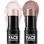 FOCALLURE 2 Pcs Mineral Cream Contour Stick,Moisturize Highlighter and Bronzer Pen,Non Stick Face Brightens & Shades Pencil,Long Lasting & Smooth Gliding Face Illuminator Makeup,Fair-light