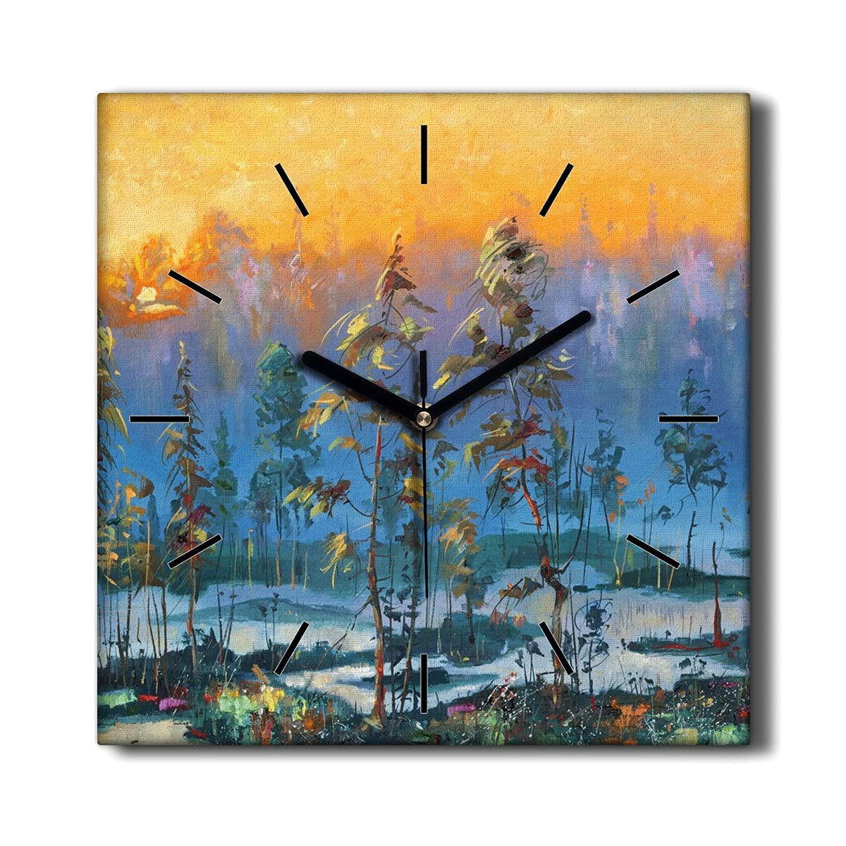 Horloge Murale sans tic-tac Coloray en Toile Silencieuse pour Salon Lumineux 30x30