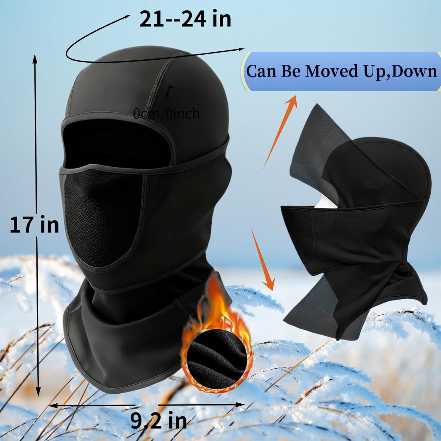 Balaclava Face Ski Mask, with for Men Women-Fleece Winter Face Covering for Cold Weather Skiing Outdoor Work - Image 3