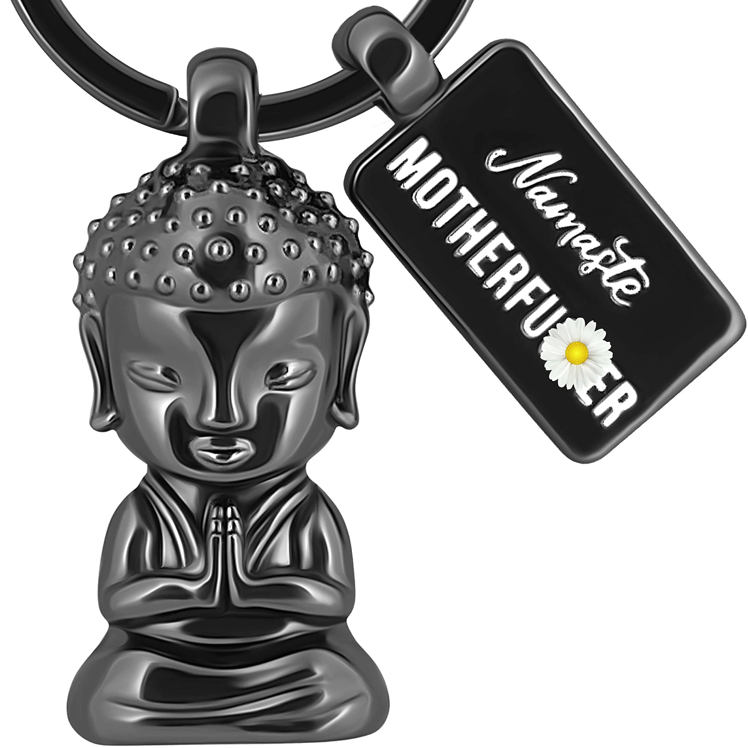 Lanolu Unisex Buddha Black Buddha Keychain, Gift For Yoga Fans - Namaste Meditation Decor, Buddhism Lucky Charm For More Serenity - Yoga Figurine