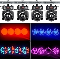 Vista 2 de BETOPPER Luces de cabeza móvil para DJ, luz estroboscópica LED para escenario, 8 GOBO, 8 colores, 3 paquetes