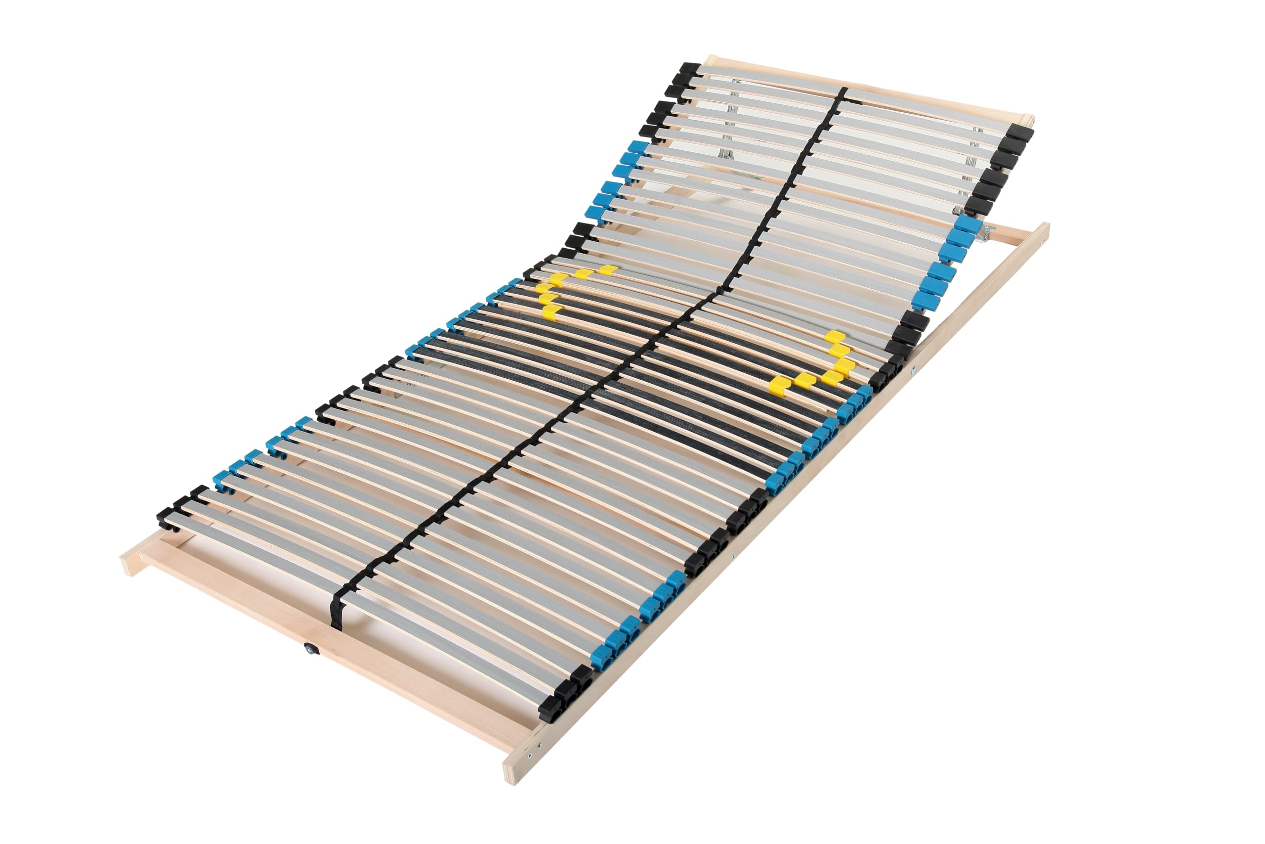 Lattenrost 140x200, Kopfteil verstellbar, 42 Latten, hohe Traglast bis 150Kg, Ergonomischer 7-Zonen-Lattenrost 140 x 200 cm, Buchenholz, Selbstmontage