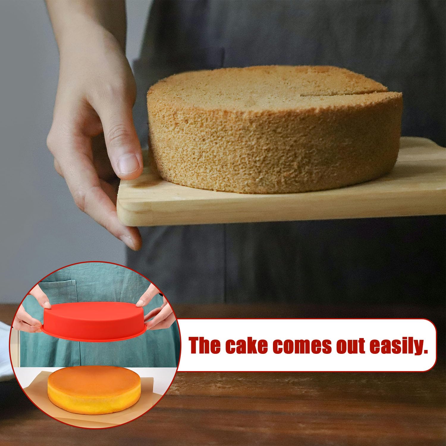 2 stampi per torte da 152 cm in silicone rotondi antiaderenti a