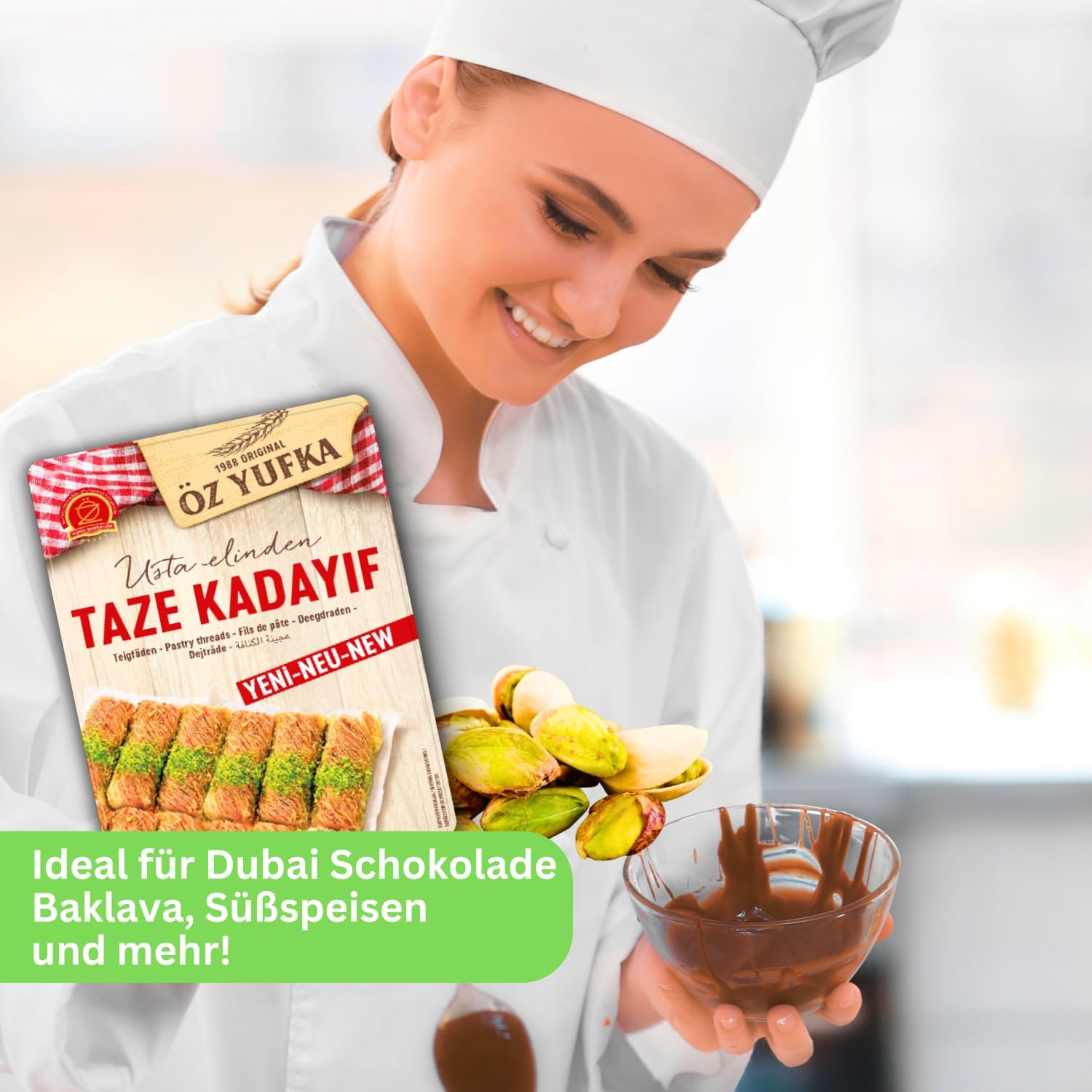 Masa filo rallada kadaifi kataifi fresco 400 g para chocolate Dubai
